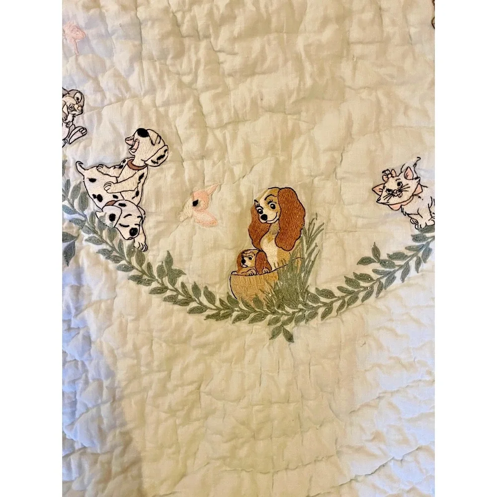 Pottery Barn Kids DISNEY Animals TODDLER Quilt Mint Green 36